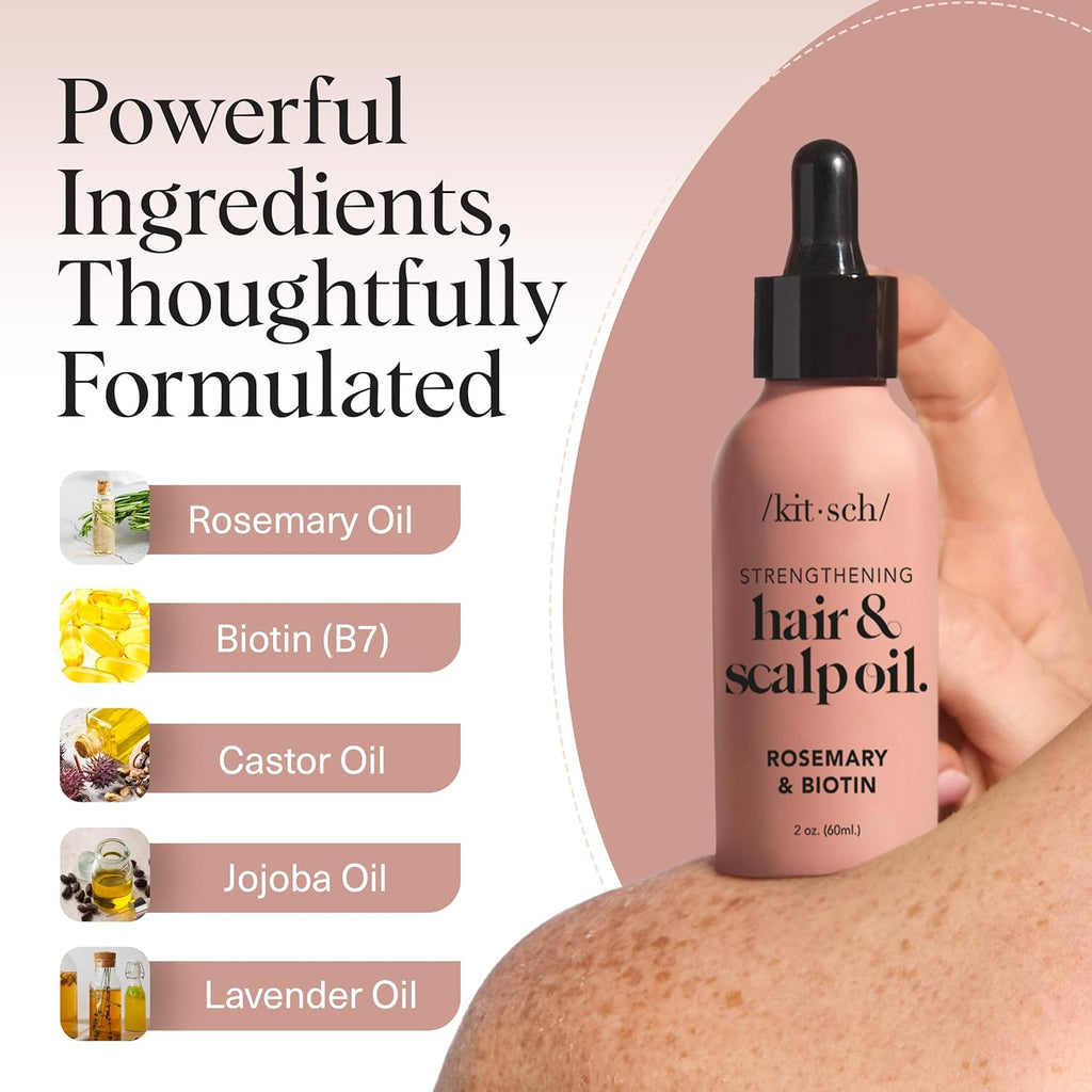 Kitsch Strengthening Hair & Scalp Oil With Rosemary & Biotin with Free Applicator