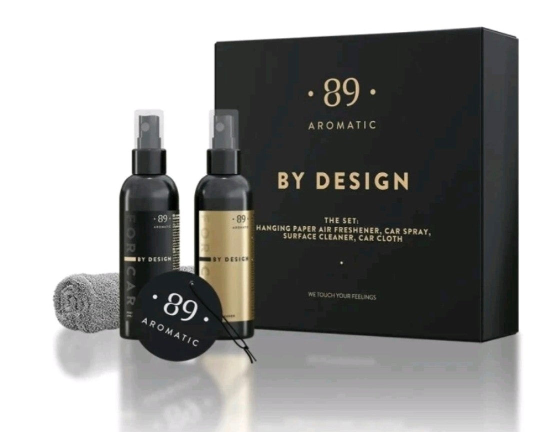 Aromatic 89 Car Care Set- By Design- Bergamot, Black Currant and Rose